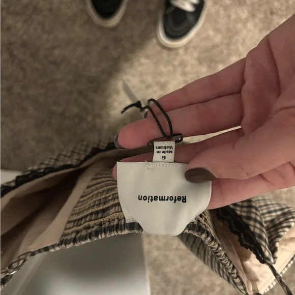 NWT Reformation Black and White Checkered Camisole - Picture 3 of 3